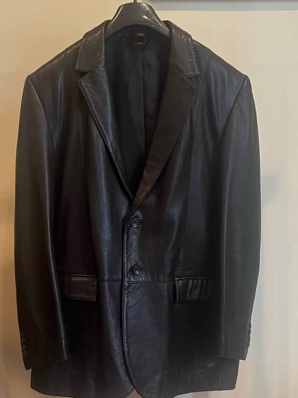 Claiborne Men's Black Leather Blazer